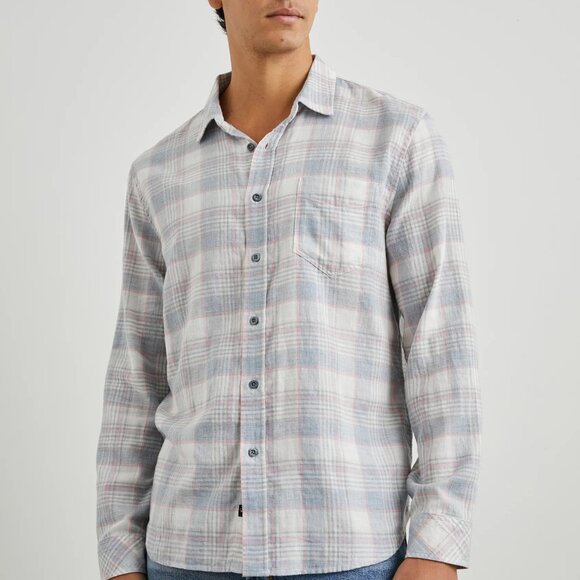 NWT RAILS Wyatt shirt Cobalt Flamingo Melange Men's Long Sleeve Button Down XL - Picture 3 of 7